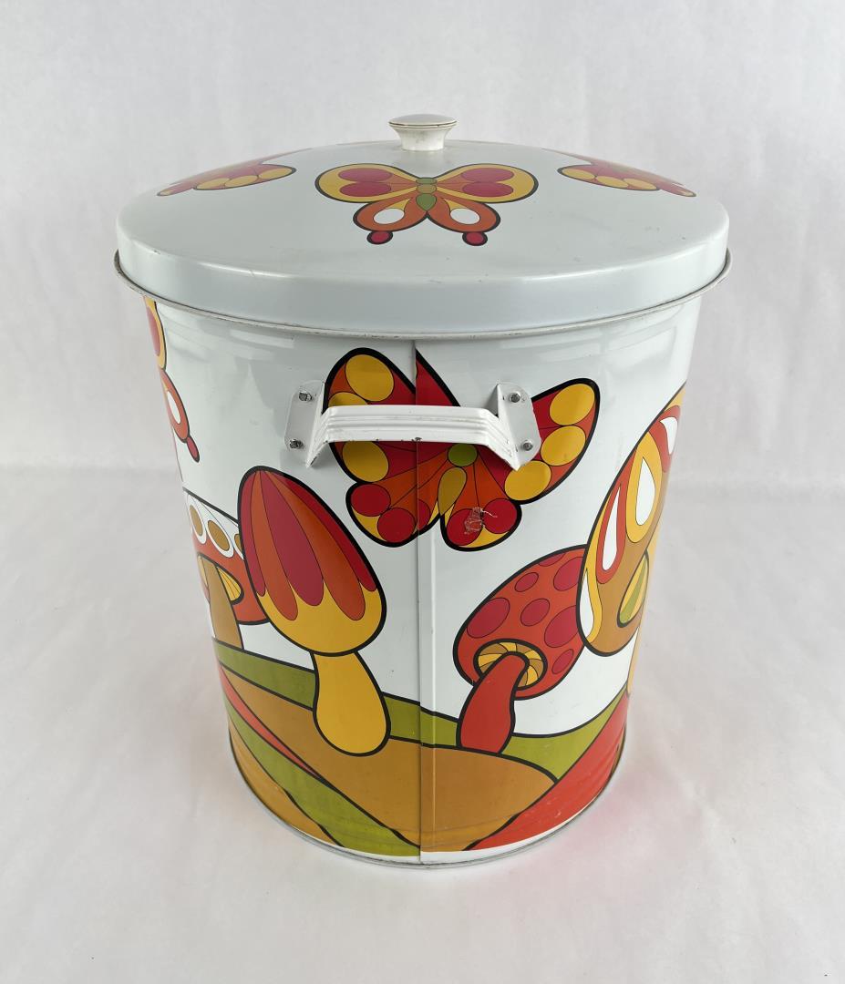 Mid Century Mushroom Trash Can