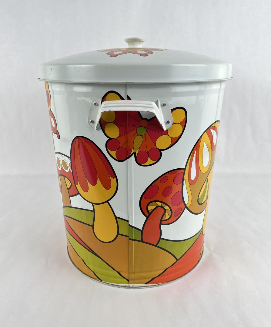 Mid Century Mushroom Trash Can