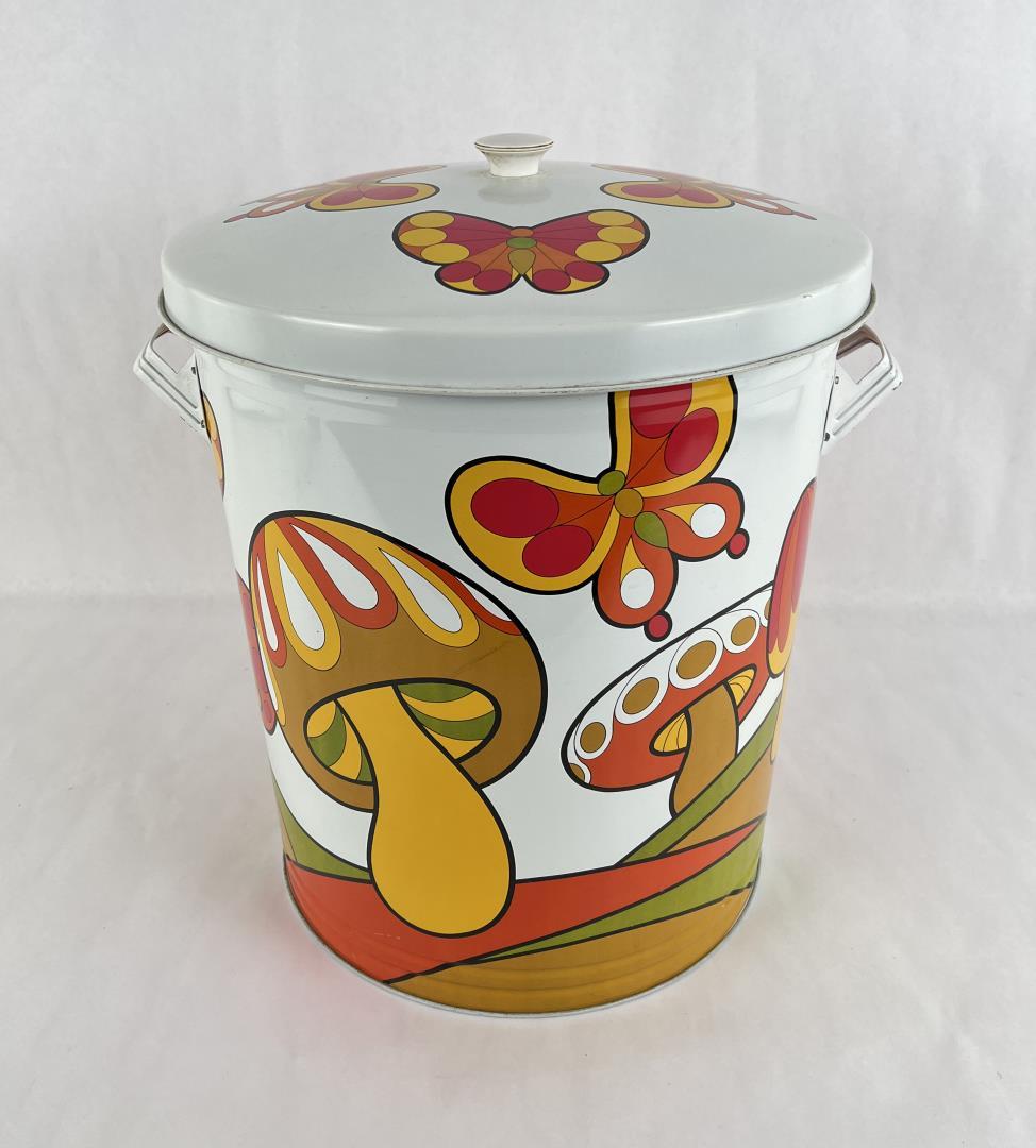 Mid Century Mushroom Trash Can