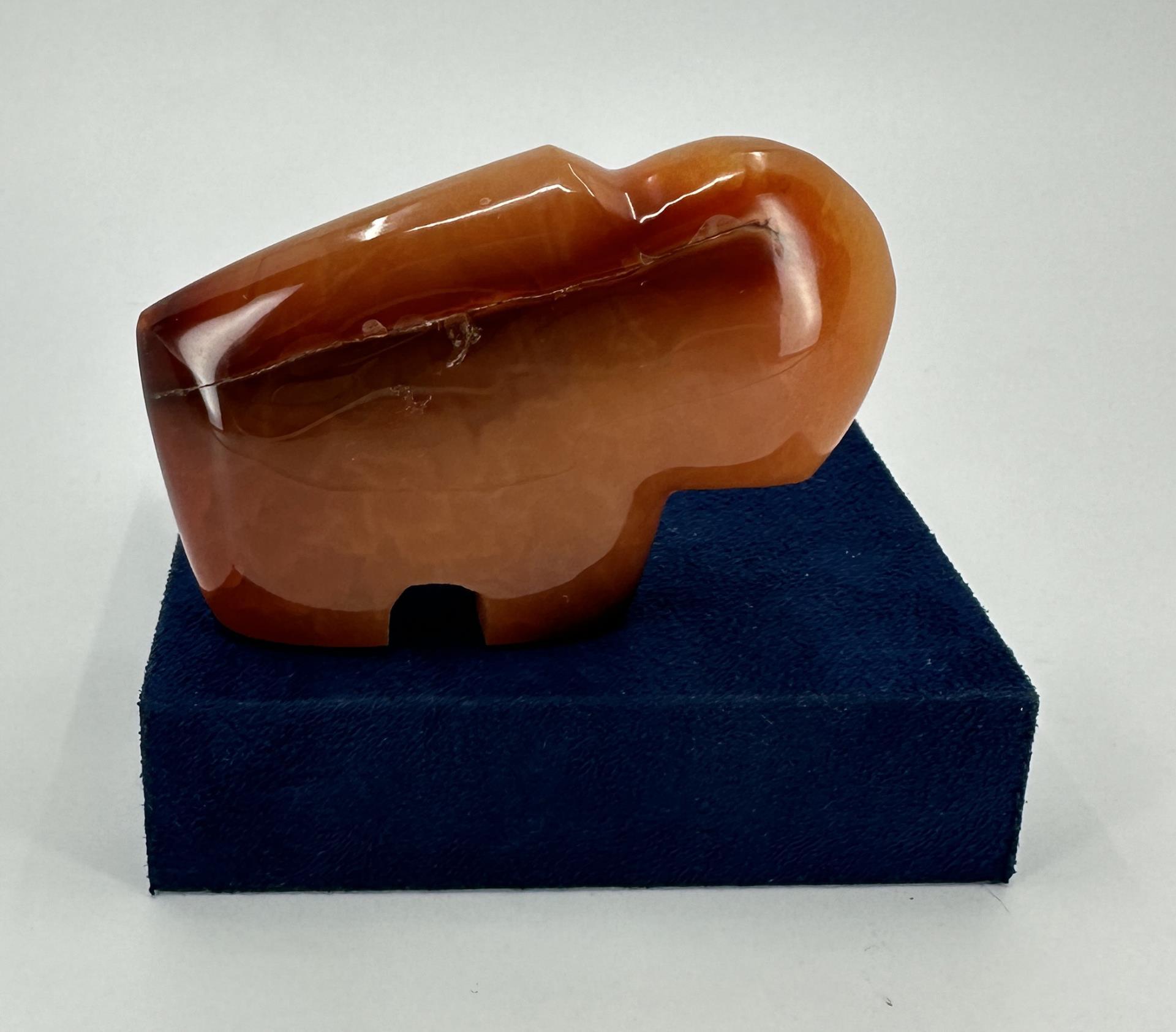 Carved Carnelian Buffalo Fetish