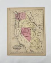 1870 McNally's Washington Oregon Idaho Map