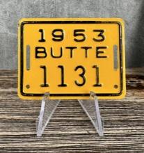 1953 Butte Montana Bicycle License Plate