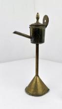 Antique Dutch Brass Whale Oil Lamp
