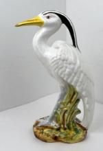 Large Italian Porcelain Egret Bird Statue
