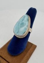 Sterling Silver Larimar Ring