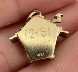 14k Gold House Charm