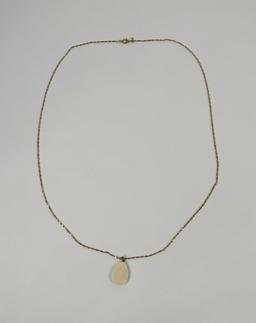 Monet Gold Tone Scrimshaw Necklace