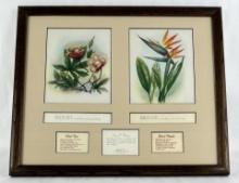 Naniloa Hotel Menu Hawaii Framed Flower Prints