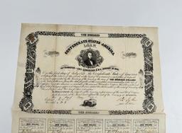 1862 Confederate States of America Loan Bond