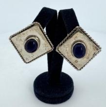 Navajo Sterling Silver Lapis Lazuli Earrings