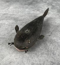 Folk Art Wood Catfish Fish Spearing Decoy