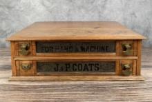 Antique J.P. Coats Dry Goods Store Spool Cabinet