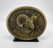 Bighorn National Forest Wyoming Bronze Belt Buckle