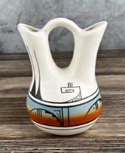 Sue Tom Navajo Indian Pottery Wedding Vase