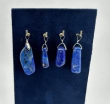 Lapis Lazuli Sterling Silver Necklace Pendants