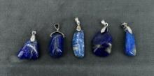 Lapis Lazuli Sterling Silver Necklace Pendants