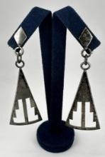 Hopi Sterling Silver Triangle Earrings