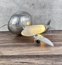 Art Deco Sarsaparilla Airplane Earth Base Lamp