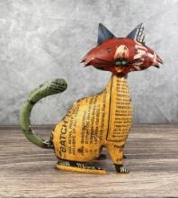 Decorative Tin Metal Garden Cat