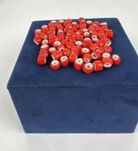 Hudsons Bay Red White Heart Trade Beads