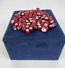 Hudsons Bay Red White Heart Trade Beads