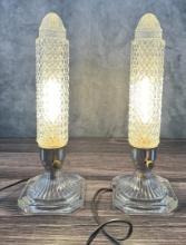 Art Deco Bullet Torpedo Boudoir Vanity Lamps