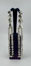 Navajo Sterling Silver Concho Dangle Earrings