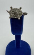 Sterling Silver Marcasite Turtle Brooch