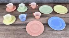 Hazel Atlas Espresso Pastel Tea Cups