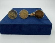 Indian Head Penny Cufflinks Tie Bar