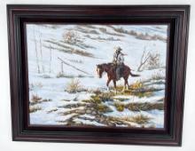 John Jones Oil on Board Cowboy Painting