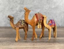 Carved Wood Camels