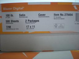 17"x 11" paper,100 lb, 2 pkg per case,250 sheets per pkg,approx 40 cases