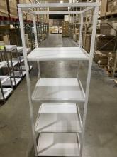 24IN X 24IN X72IN ROLLING ETAGERE WHITE WITH 1 PER CARTON