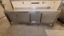 TABLE STAINLESS STEEL 96 X 30 BACKSPLASH AND UNDERCABINET