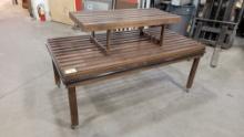 TABLE SLAT WOOD MOBILE 73 X 38 TOP PIECE IS REMOVABLE