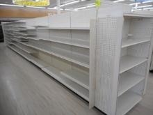 35 FT 2-SIDED WHITE SHELVING WITH 1 END CAP (PRICED PER FOOT) 72 INCHES TAL