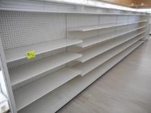 24 FT 2-SIDED WHITE SHELVING WITH NO END CAP (PRICED PER FOOT) 60 INCHES TA