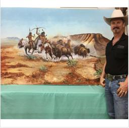 HUGE 4' x 6' Original Oil Painting by The Known Navajo Artist, Jimmy Yellowhair