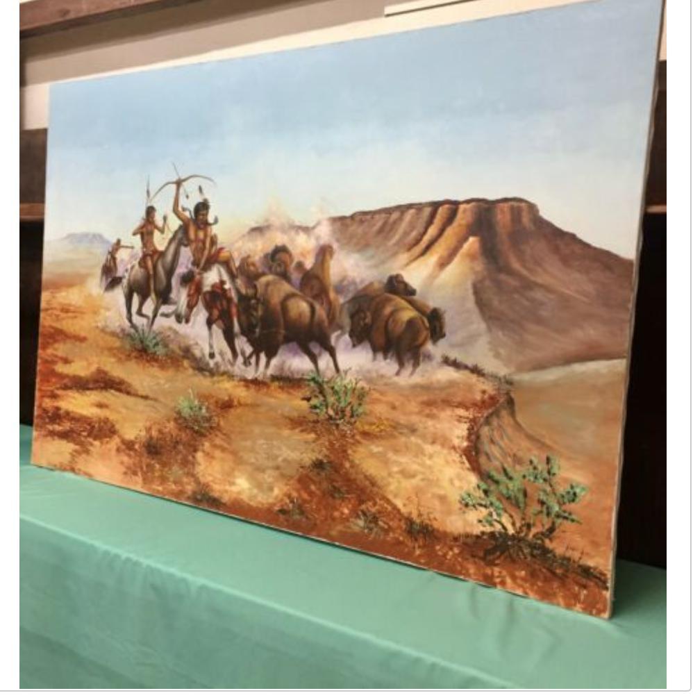 HUGE 4' x 6' Original Oil Painting by The Known Navajo Artist, Jimmy Yellowhair
