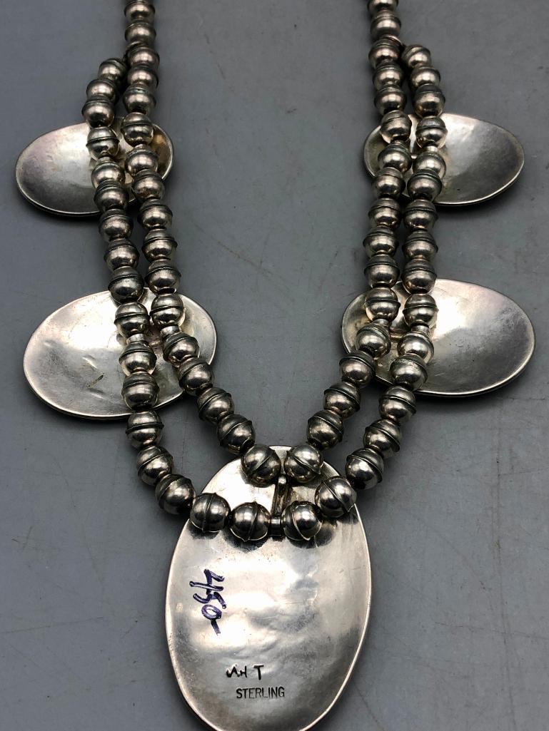 Pottery Themed Sterling Silver Necklace Set