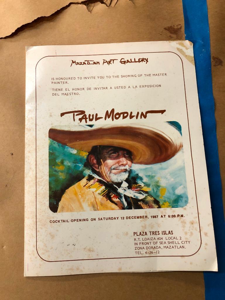 Paul Modlin Acrylic on Board, Original Frame Signature and Copyright Note on Back