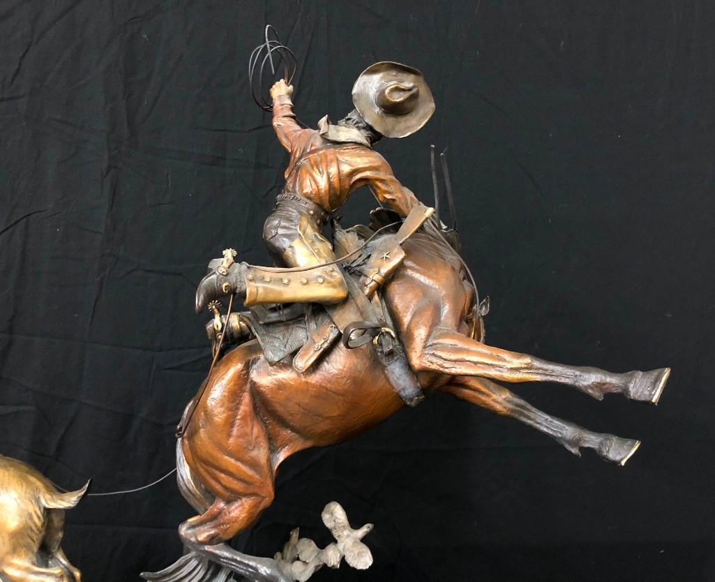 "Texas Two Step" - A Large Bronze Sculpture by the Well Known Artist Vic Payne