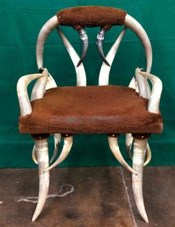 A Unique Old Steer Horn Chair