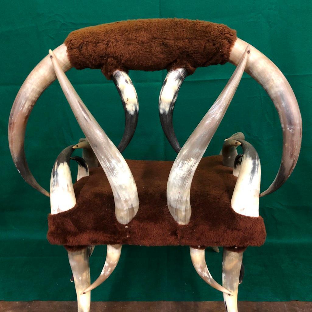 A Unique Old Steer Horn Chair