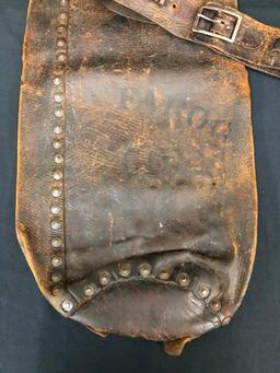 Antique Express Mail Bag and Leather Gun Belt