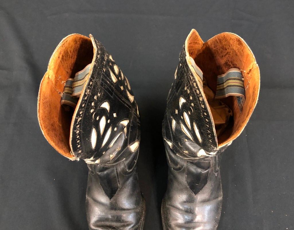 Circa 1930s Men's Black Cowboy Boots