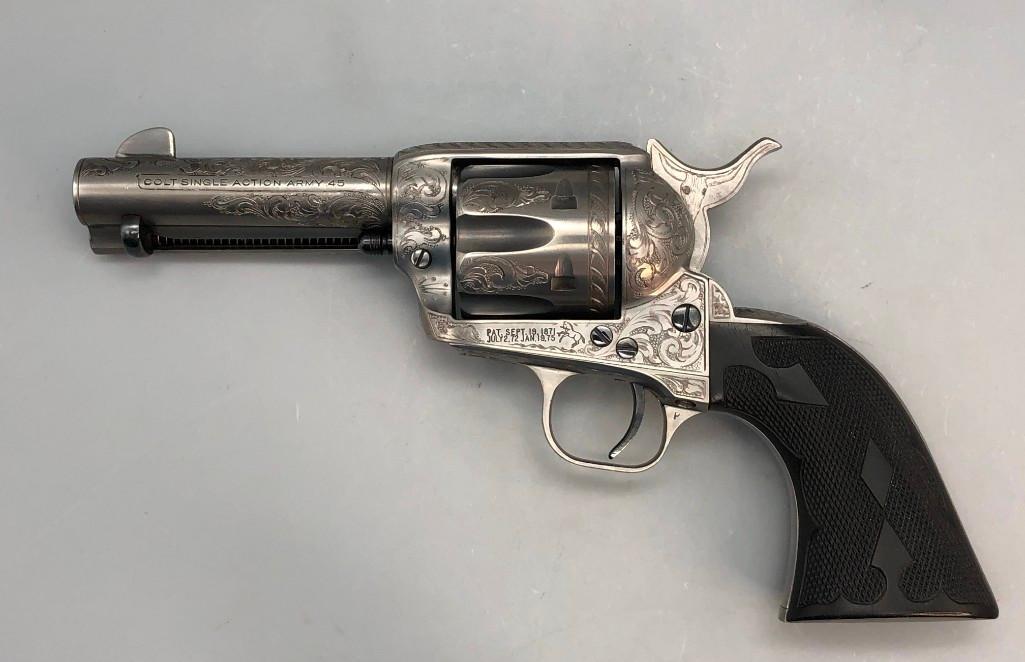 Engraved 2nd Gen Colt Single Action Army Revolver