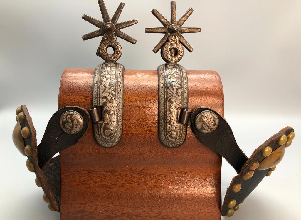 Antique Mexican Spurs with Spotted Straps