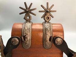 Antique Mexican Spurs with Spotted Straps